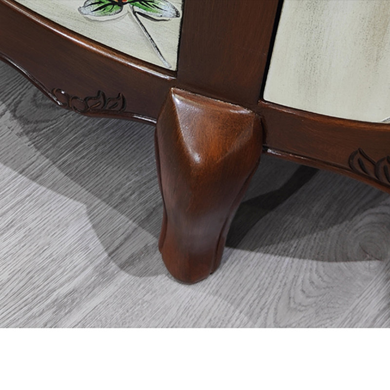 Exquisite hand-painted semi-circle locker, Brown/White