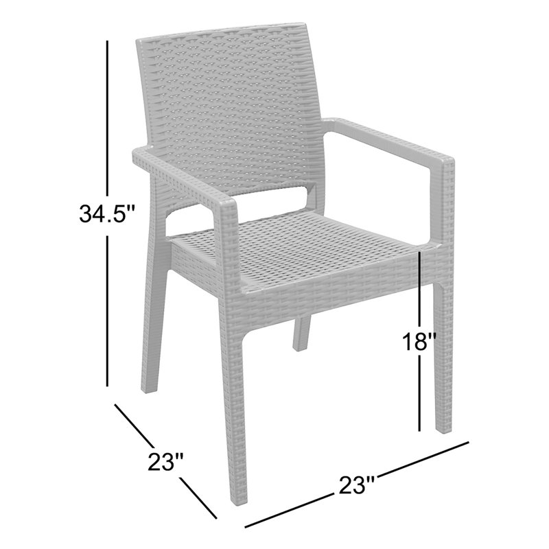 Fauteuil de salle à manger empilable Hela, Gris foncé