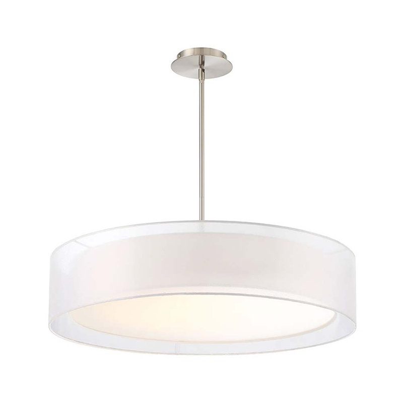 Luminaire suspendu cylindrique à 1 lumière Metropolis, H 6,75 po x l 30 po x P 30 po
