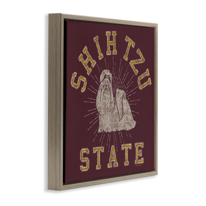 Art mural sur toile Shih Tzu State Varsity Floater par Spirit Animals / Life Is High, H 18 po x l 18 po