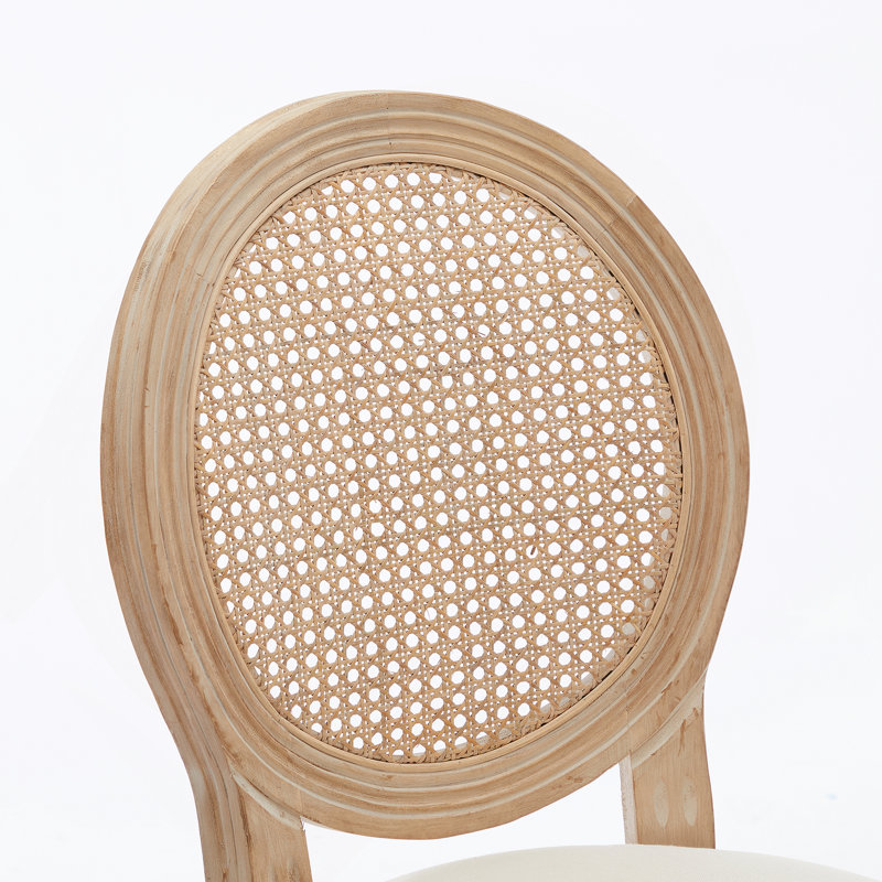 Ensemble de 2 tabourets de bar en bois massif avec tabourets de cuisine en bois massif de style campagne française classique pour comptoir de bar - Beige