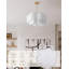Lustre tambour en tissu doré de 45,7 cm (18 po), luminaire de salle à manger à 3 lumières, abat-jour double couche en tissu blanc à 6 pétales en forme de fleur, hauteur réglable, compatible avec les sols plats et inclinés, certifié ETL