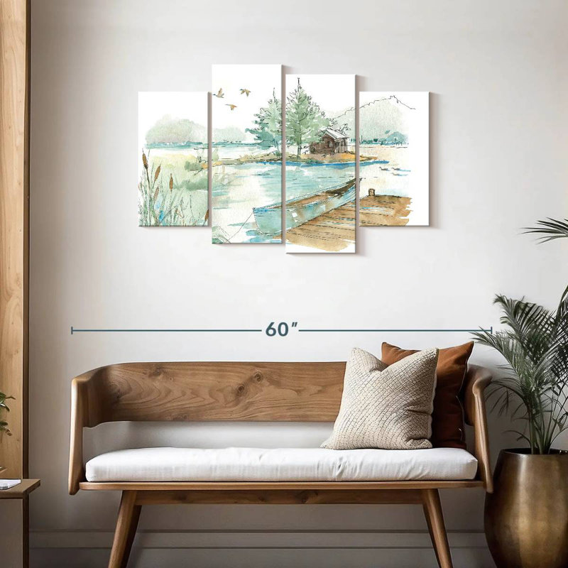 Lakehouse sur fond blanc, H 27 po x l 43 po