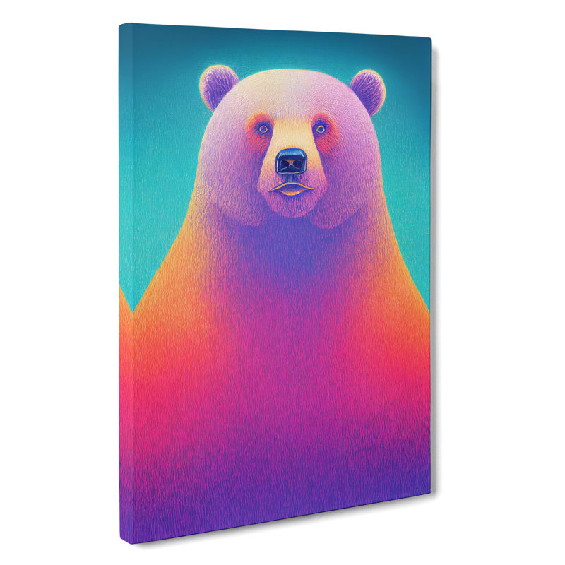 XC1022-1533X Colourful Bear - Wrapped Canvas Print, 50cm H x 35cm W x 3cm D
