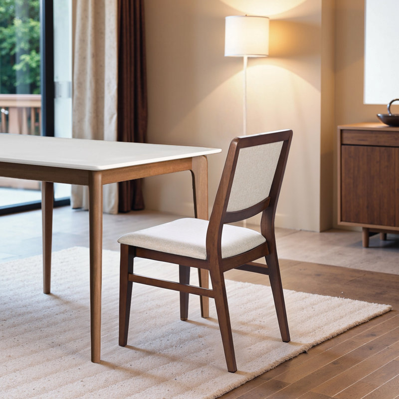 Carmel Solid Wood Linen Fabric Dining Chair