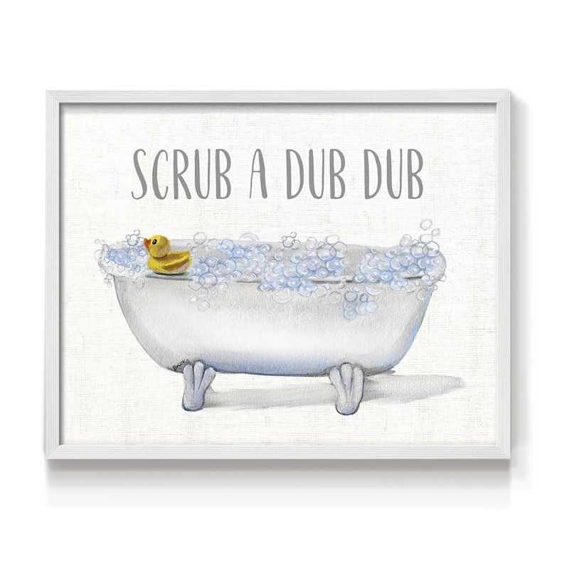 Scrub a Dub -Framed Print - Restickable, H 16 po x l 20 po, Blanc