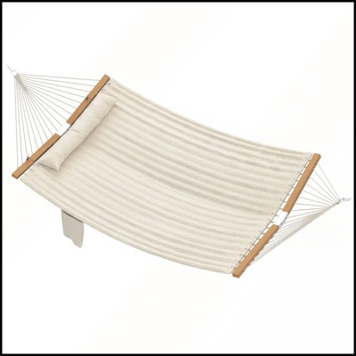 Hamac double matelassé avec barres d'écartement anti-basculement et coussin amovible