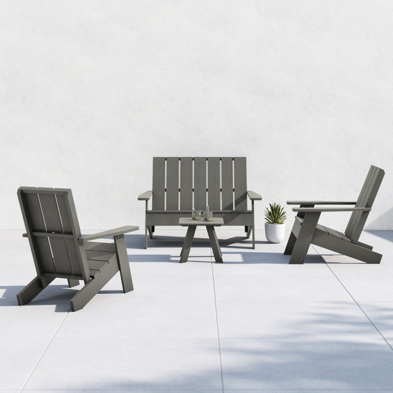 Byrnes 4 - Person Patio Conversation Set, Coastal Teak