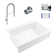 Parker Fireclay 34" Single Bowl Quick-Fit Farmhouse Apron Front Drop-in Kitchen Sink with Bruton Chrome Faucet Kit