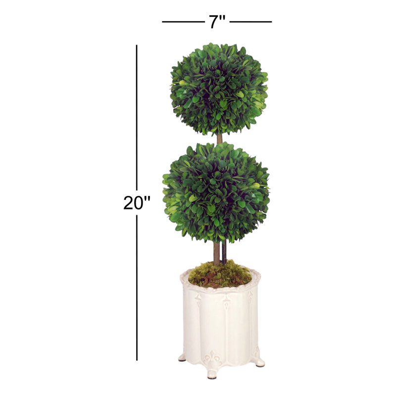 Topiaire à double boule dans un vase