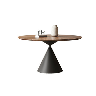 Black&Walnut Round Manufactured Wood Dining table