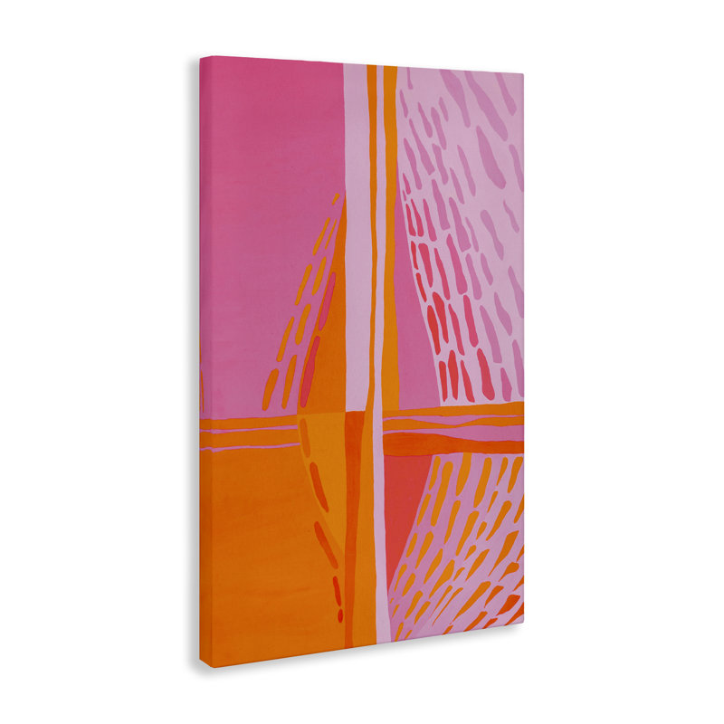 Art mural centré sur toile orange et rose par Incado bp-717_CN, H 24 po x l 16 po