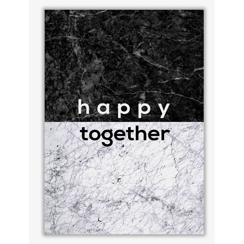 Happy Together Black & White - Print, No Frame, 60 cm H x 42 cm W x 1 cm D