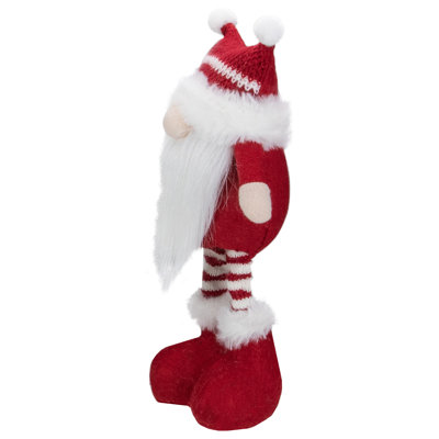 12.5" Red and White Standing Tabletop Christmas Gnome Figure