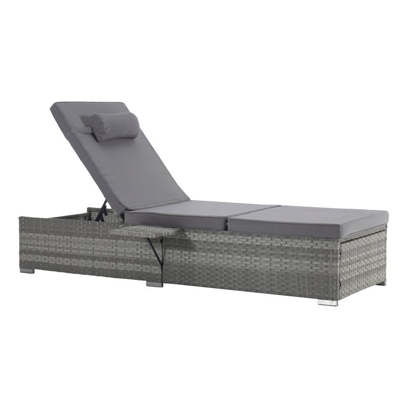 Outdoor  Sofa  Pe Rattan Furniture  Deck Chair Rattan, Gray