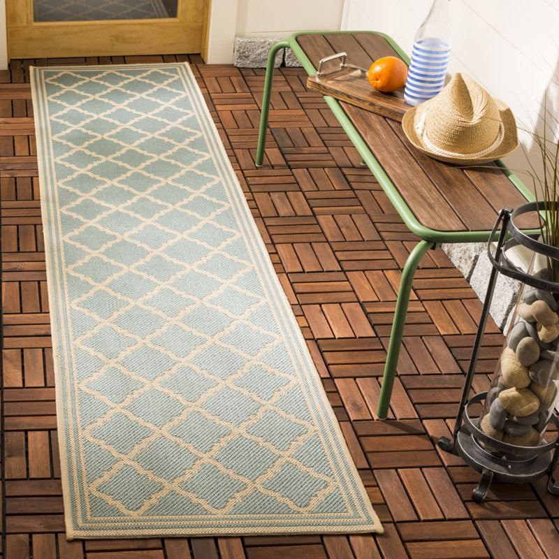 Adler Performance Geometric Indoor/Outdoor Area Rug, Runner 2'2" x 12'