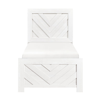Lit simple blanc pour chambre à coucher - Contemporain et pratique dans le choix de meubles