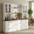 94.5" Wide Large Wine Bar Cabinet With 12 Drawers & Glass Doors-1773973527