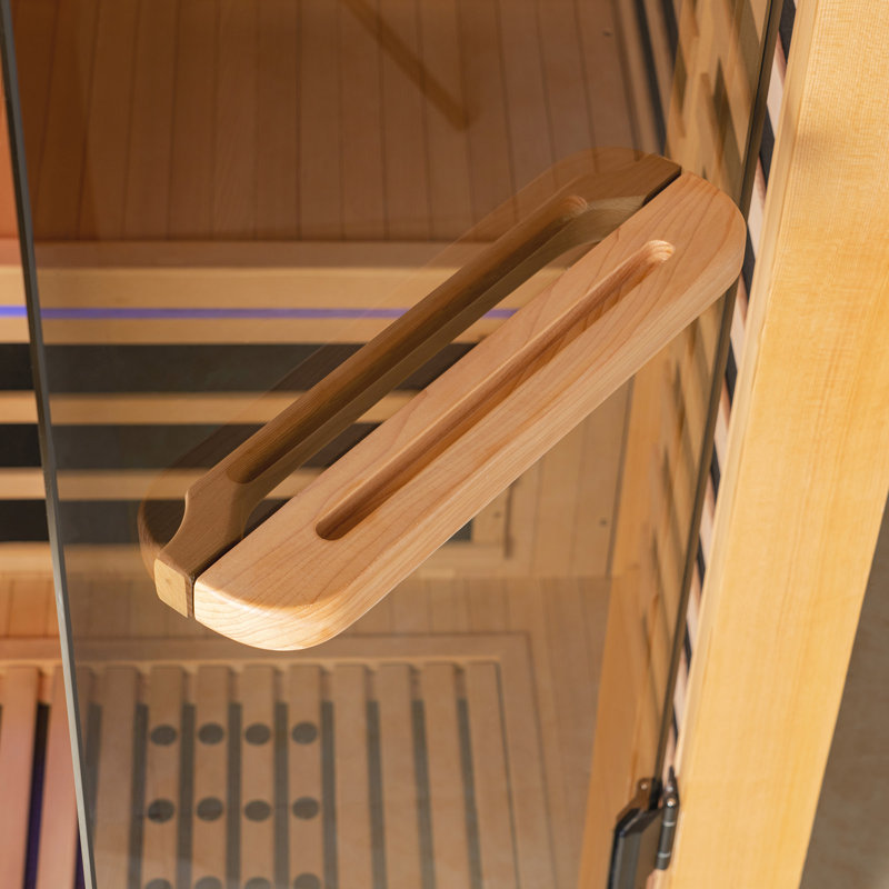 2 Person Indoor FAR Infrared Sauna in Canadian Hemlock With Red Light Function, Bluetooth Speaker,   Intelligent Control Panel, Chromotherapy Lighting