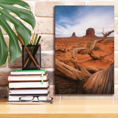  «Weathered Wood At Monument Valley» par Martin Podt, art mural sur toile, 12 po x 18 po