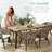 Hialeah 6-Person Indoor Outdoor Patio Rustic Acacia Wood Picnic Dining Table w/ Metal Legs-1308320831