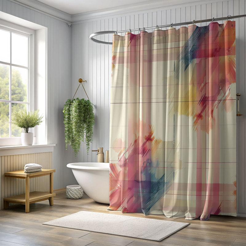 Check Paint - Premium Shower Curtain, 74"H x 71"W