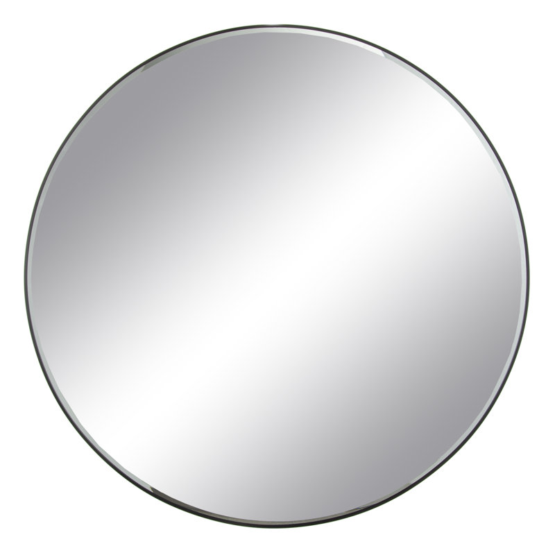 Lillianna Metal Flat Wall Mirror, 60cm H x 60cm W, Black