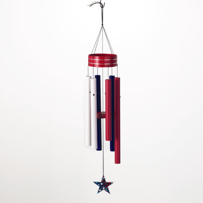 Carillon en métal rouge, blanc et bleu