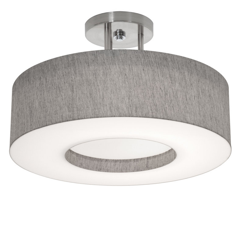 Montclair 1-Light 15" Semi Flush Mount, Gray, 10" H x 15" W x 15" D