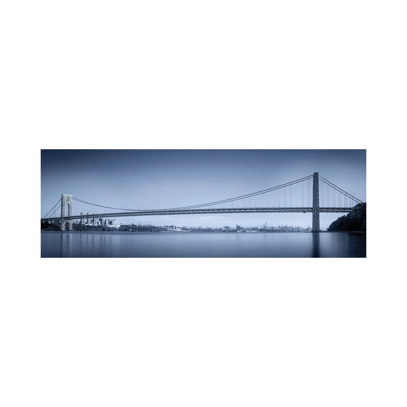 George Washington Bridge by Menghuailin - Wrapped Canvas Panoramic Print, 30.48 cm H x 91.44 cm W x 1.91 cm D