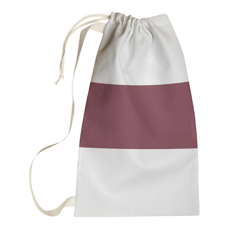 Nashville Fabric Laundry Bag with Handles, Medium (36" H x 28" W x 1.5" D), Nashville White/Garnet
