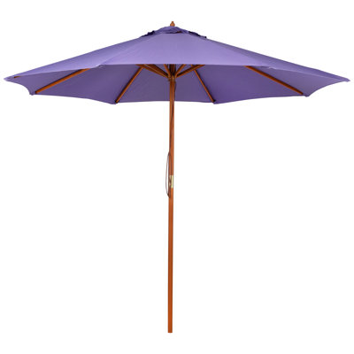 Parasol de marché pour l'extérieur avec poteau en bois - 8,5 pi