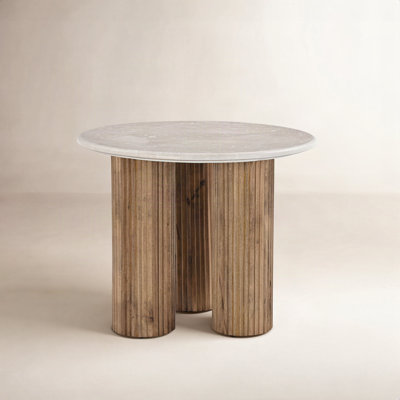 Dewy 20" Genuine Marble End Table