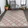 Kaliee Modern Geometric Tile Pattern Salmon/Cream Indoor/Outdoor Rug