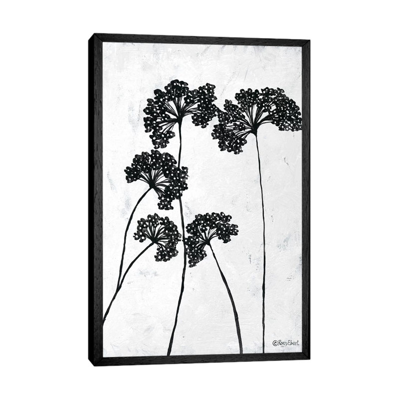 Queen Anne's Lace I 1 Piece Painting on Canvas, 101.6cm H x 66.04cm W x 3.81cm D, Black Framed