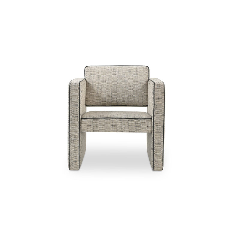 Harris Accent Chair Black And Beige Weave, Black And Beige Weave
