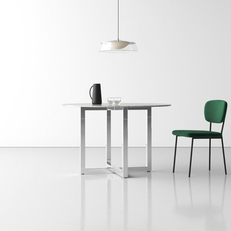 Dern Marble Round Dining Table, 48" W x 48" L, Standard Table (30" Height)