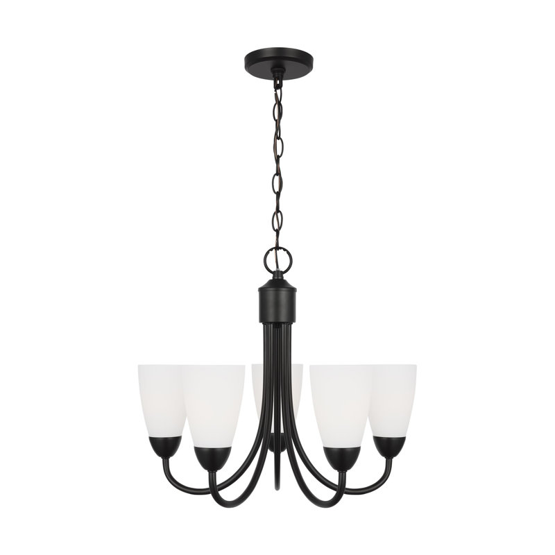 Lustre à cinq lumières Seville de Génération Lighting , Non, Midnight Black