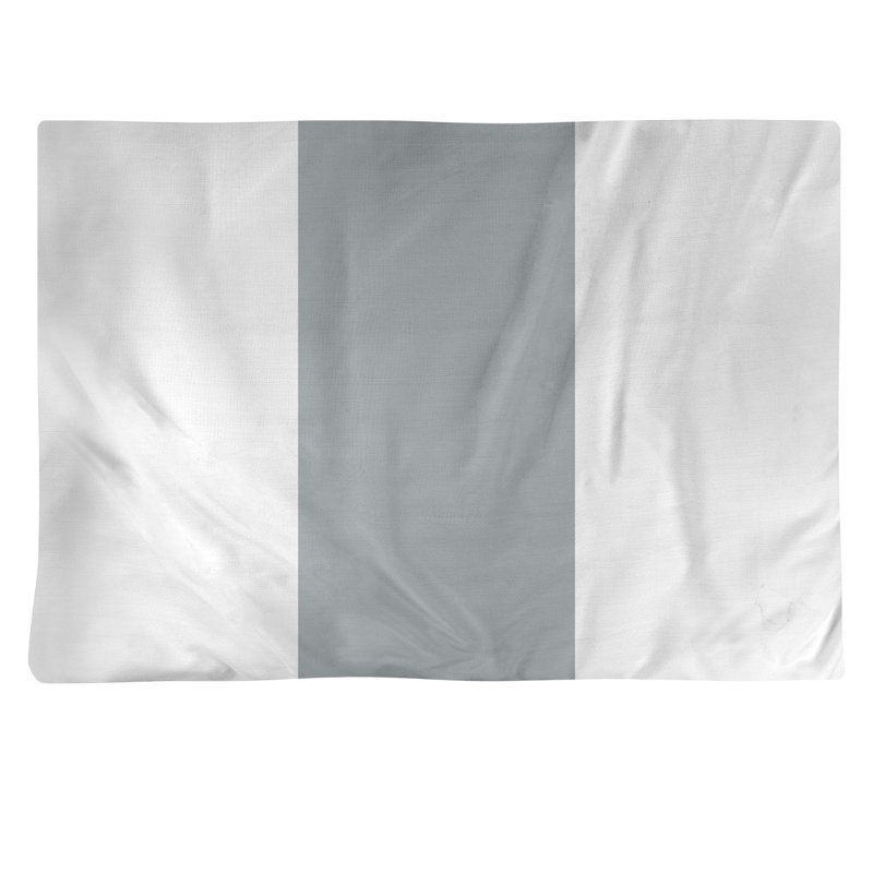 Cotton Striped Rectangle Placemat, White/Silver