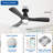 42 Inch Black Smart Flush Mount Ceiling Fan with Lights and Remote, 3 Blade Dimmable Indoor Outdoor Fan Work with Alexa Remote APP Ultra Quiet DC Motor Timer 6 Speeds-1480106682-1480106659-1480106687