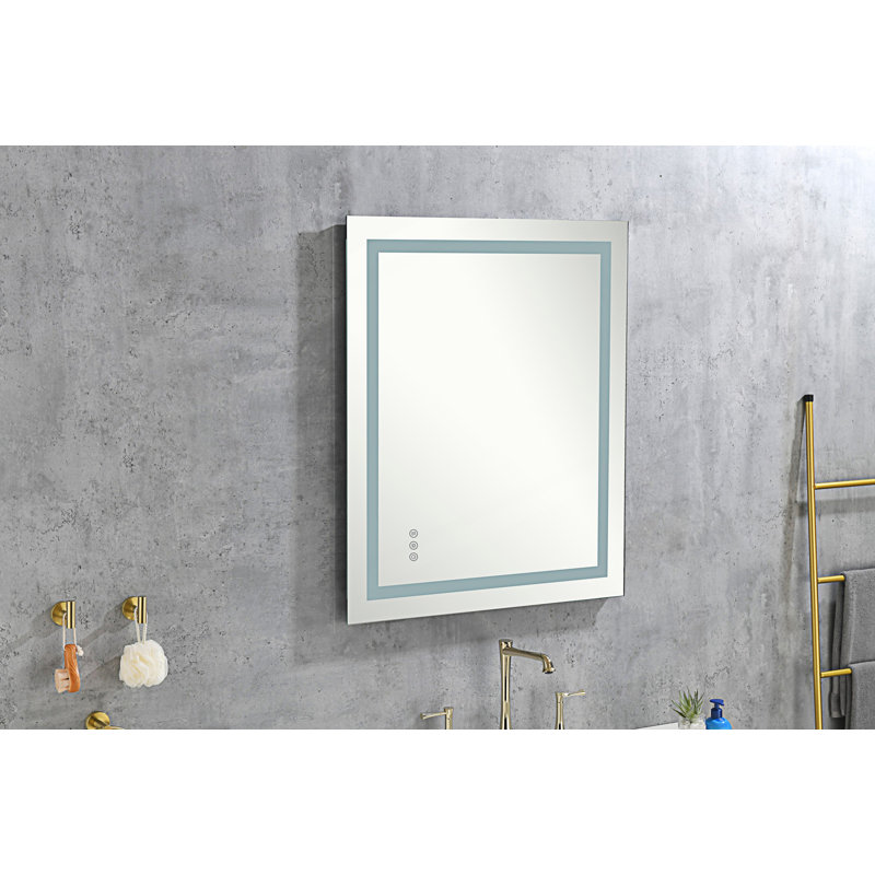 Miroir de salle de bain à DEL avec façade et rétroéclairage