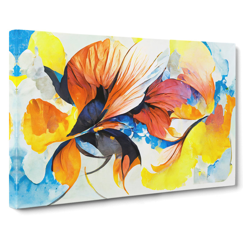 Modern Abstract Flowers Vol.1 - Wrapped Canvas, 50cm H x 76cm W x 3cm D