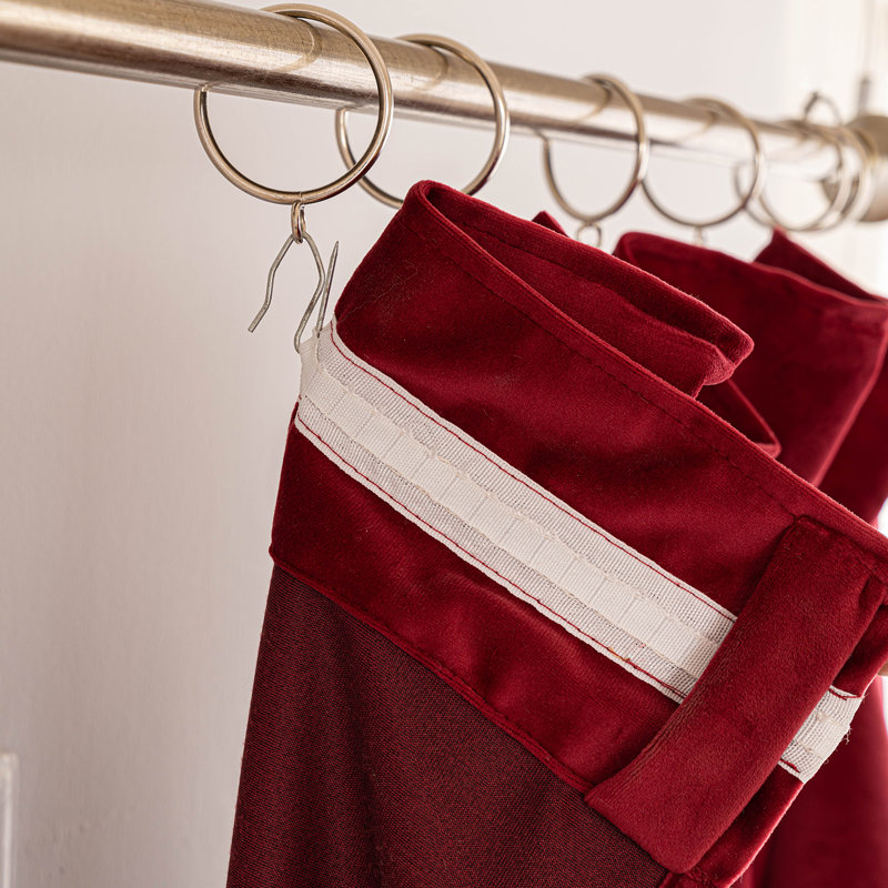 Fayiz Blackout Single Curtain Panel, Red, 52" W x 108" L