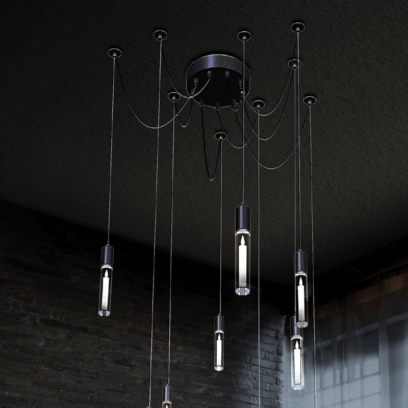 1 - Light Single Cylinder LED Pendant, Matte Black