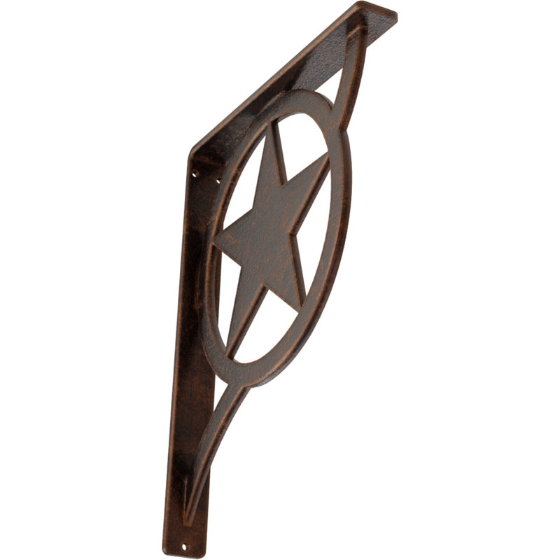 Support en fer forgé Austin, Cuivre antique, H 12 po x l 1,5 po x P 10 po