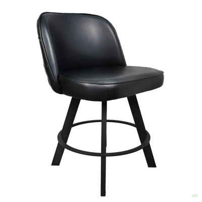 Set of 2 Commercial Grade Swivel Button-Tufted Back Bar Stools with Metal Frame Counter Height Kitchen Island Chairs, Comfortable Seating for Home Bar, Restaurant &Café