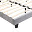 Bouton de lit rembourré capitonné avec un design incurvé - Support de lattes en bois robuste - Assemblage facile - Velours gris clair - Avec lit plateforme à DEL - Grand-2113787956