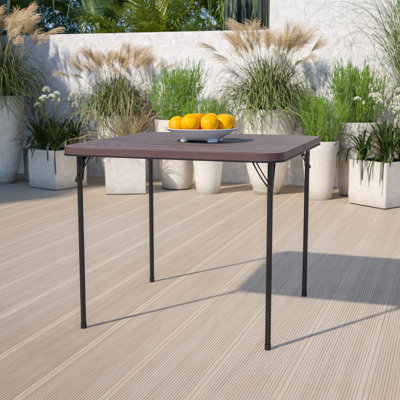 Square Bi-Fold Plastic Folding Table with Carrying Handle