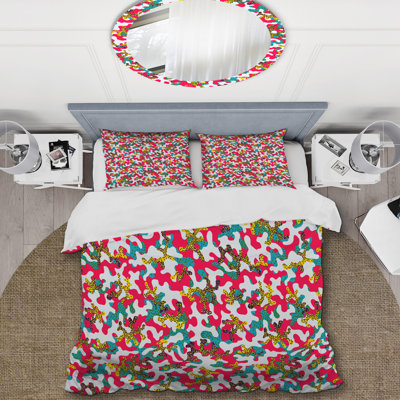 Abstract Camouflage Polyester Camouflage Duvet Cover