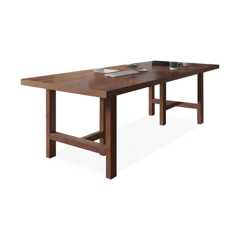 Bureau rectangulaire en bois massif brun clair, H 29,53 po x l 70,87 po x P 31,5 po